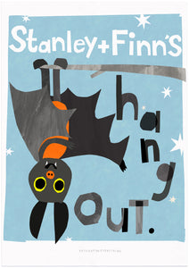Personalised Sibling's Hang Out Bat Print