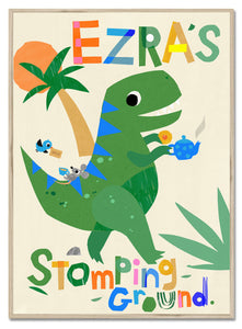 Personalised Dinosaur Tea Rex Print