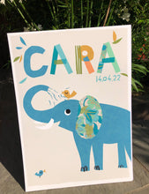 Load image into Gallery viewer, Elephant Personalised Name Print-Mint
