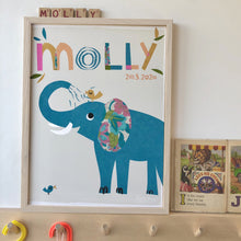 Load image into Gallery viewer, Elephant Personalised Name Print
