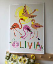 Load image into Gallery viewer, Flamingo Personalised Name Print
