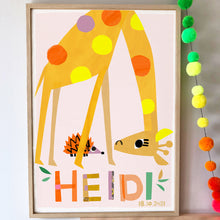 Load image into Gallery viewer, Giraffe Personalised Name Print
