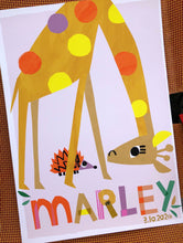 Load image into Gallery viewer, Giraffe Personalised Name Print
