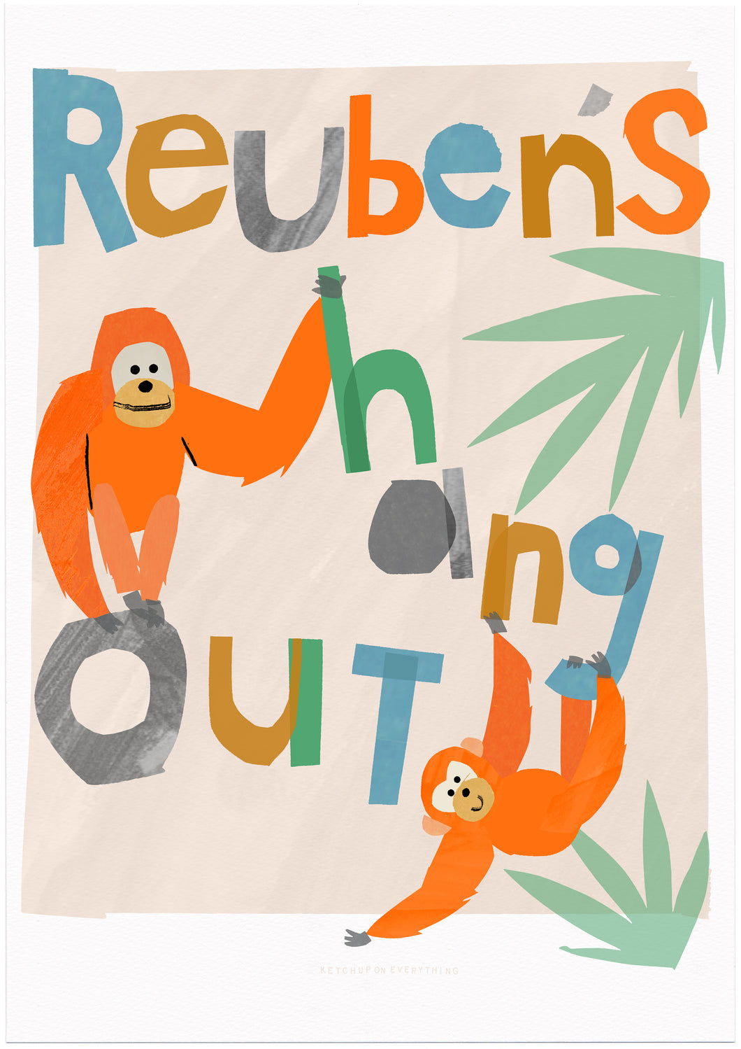 Personalised Hang Out Orangutan Print