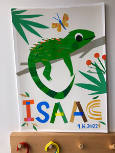 Iguana Personalised Name Print