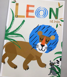 Lion Personalised Name Print