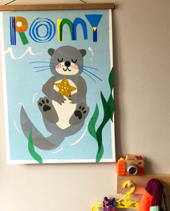 Personalised Otter Giclee Print