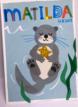 Load image into Gallery viewer, Personalised Otter Giclee Print
