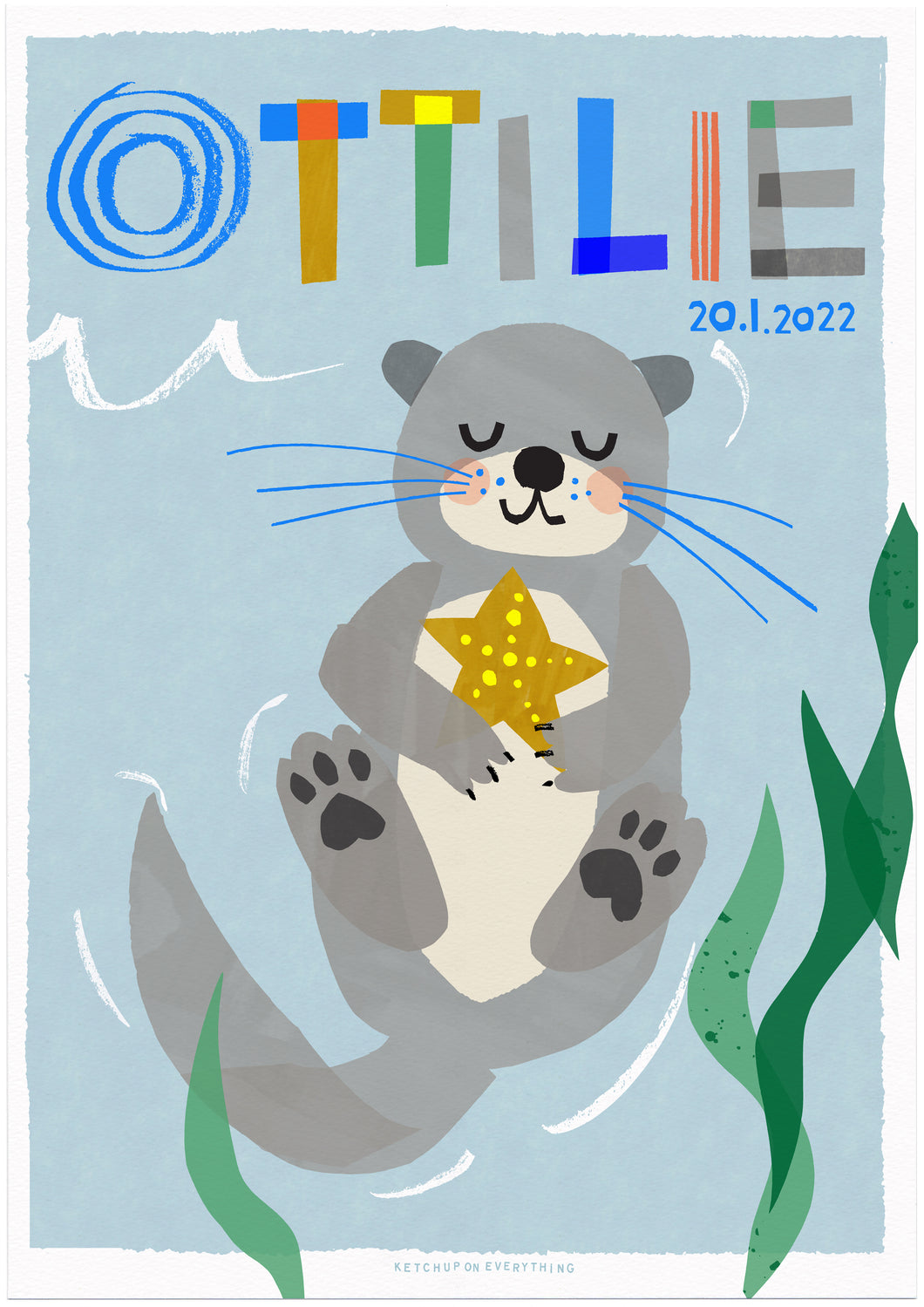 Personalised Otter Giclee Print