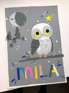 Owl Personalised Name Print