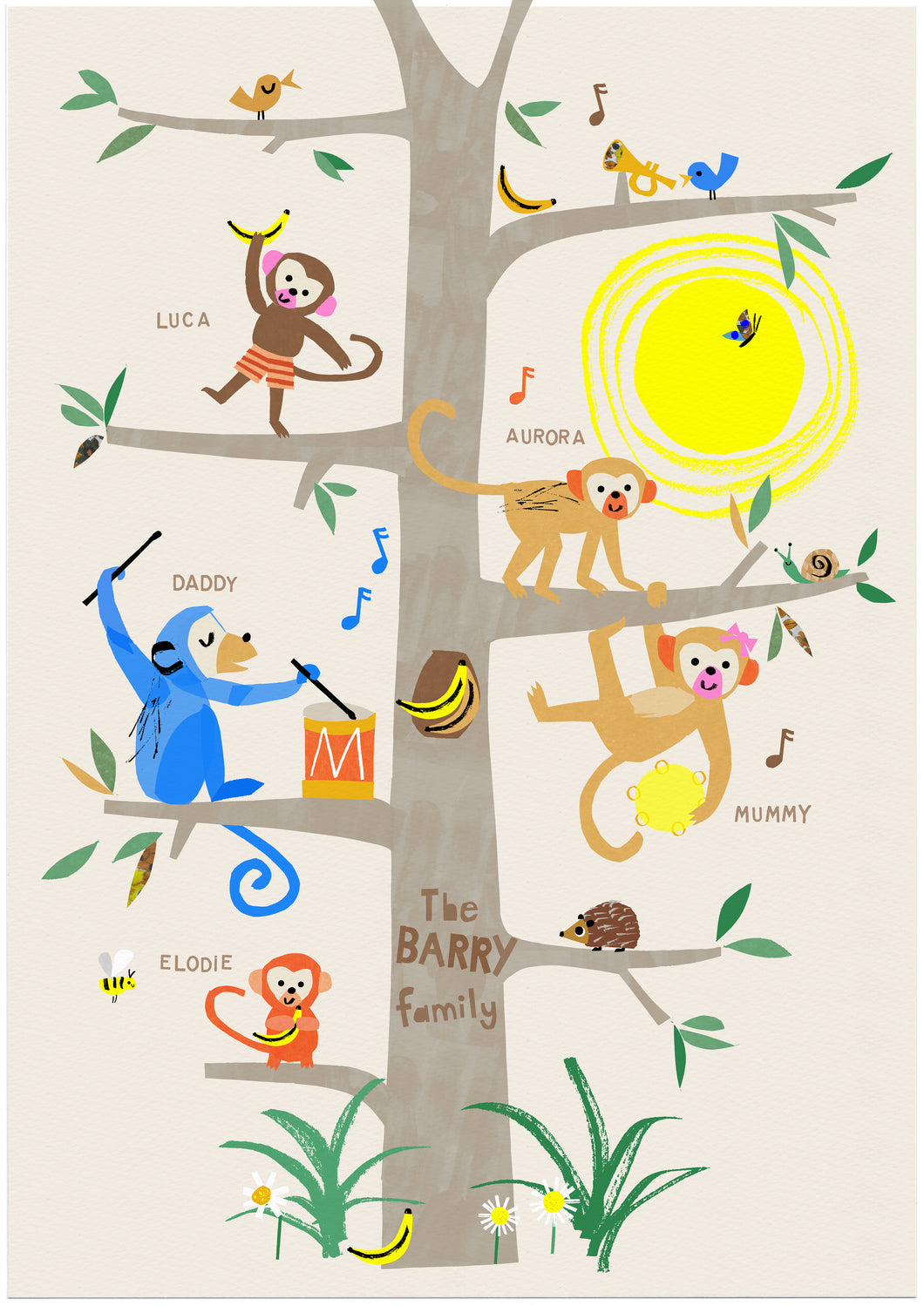 Family Tree Print- Monkeys