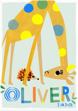 Load image into Gallery viewer, Giraffe Personalised Name Print
