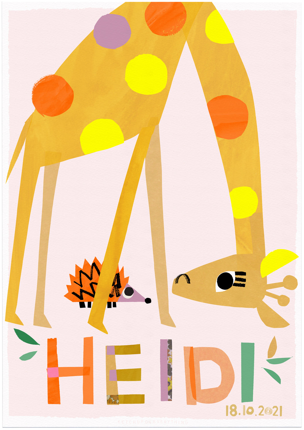 Giraffe Personalised Name Print