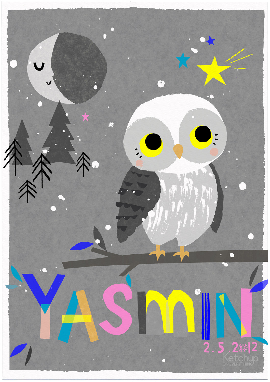 Owl Personalised Name Print