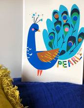 Load image into Gallery viewer, Peacock Personalised Name Print
