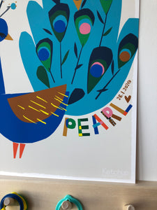 Peacock Personalised Name Print