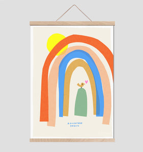 Rainbow Art Print- 'Adventure Awaits'