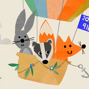 Balloon Print with Woodland Animals