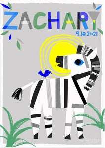 Zebra Personalised Name Print